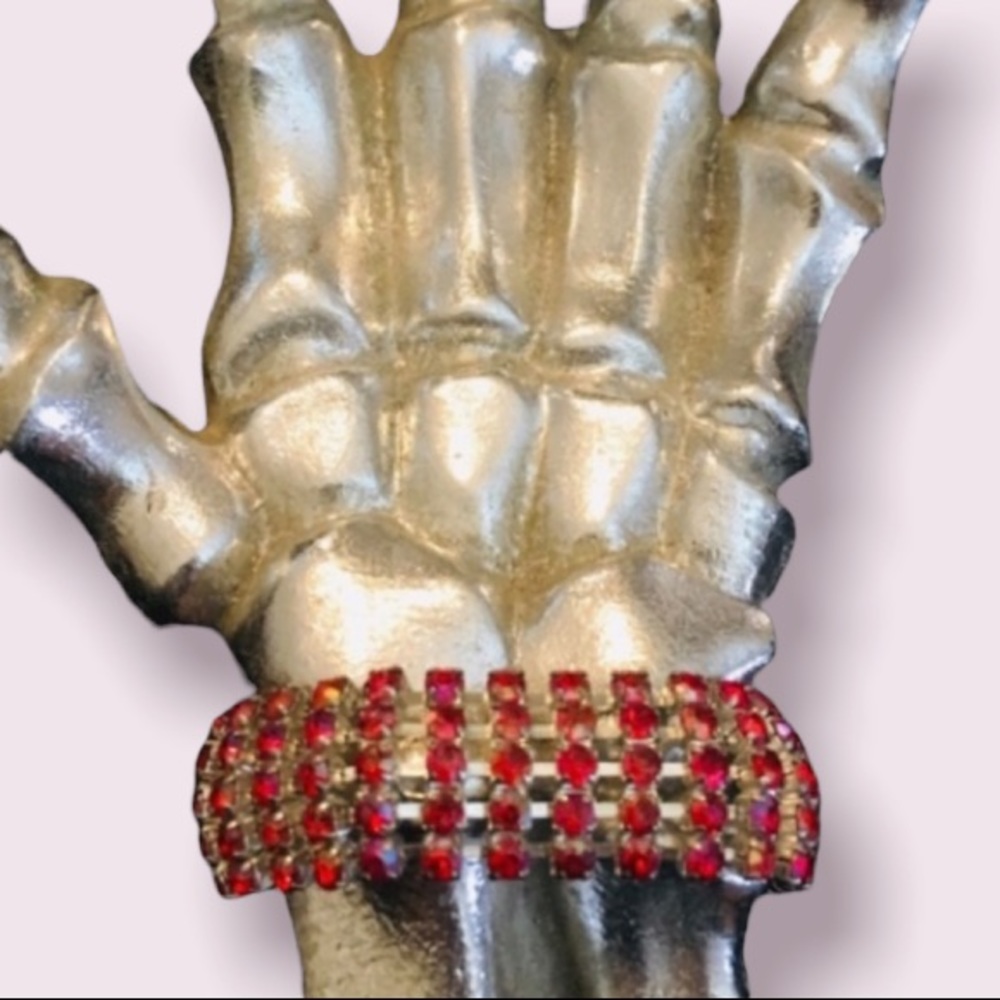 Vintage 80’s Iridescent Red Rhinestone Bracelet